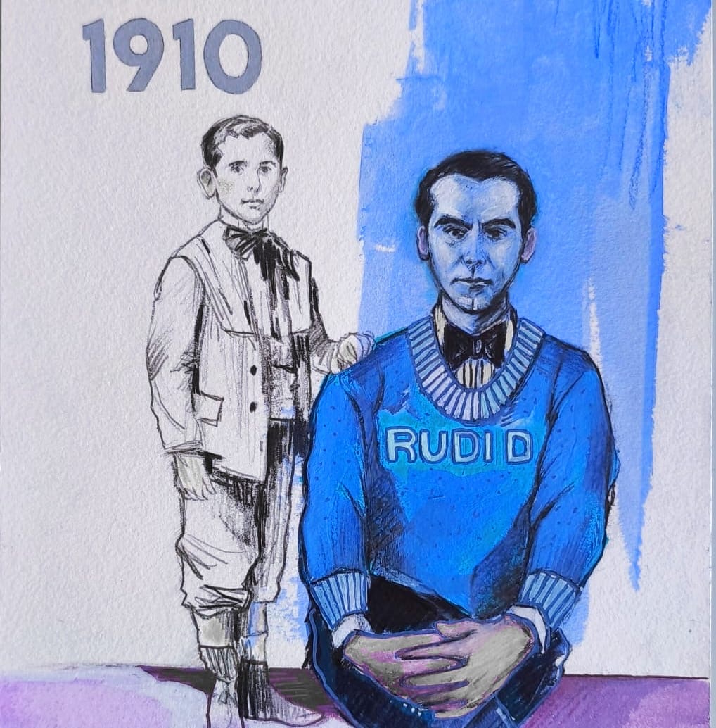 Ilustración de portada del single 1910 (Lorca) de Rudi D